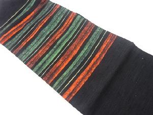 手織り紬横縞模様名古屋帯